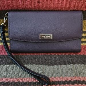 Kate Spade Purple/Burgundy Wallet-Tri-fold Wristlet